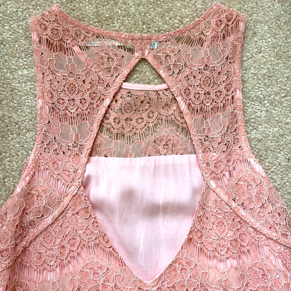Rose Colored Lace Dress by Kimchi Blue - Picture 3 of 4